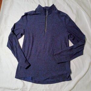 Lululemon Men's Navy Quarter-Zip Long Sleeve Top